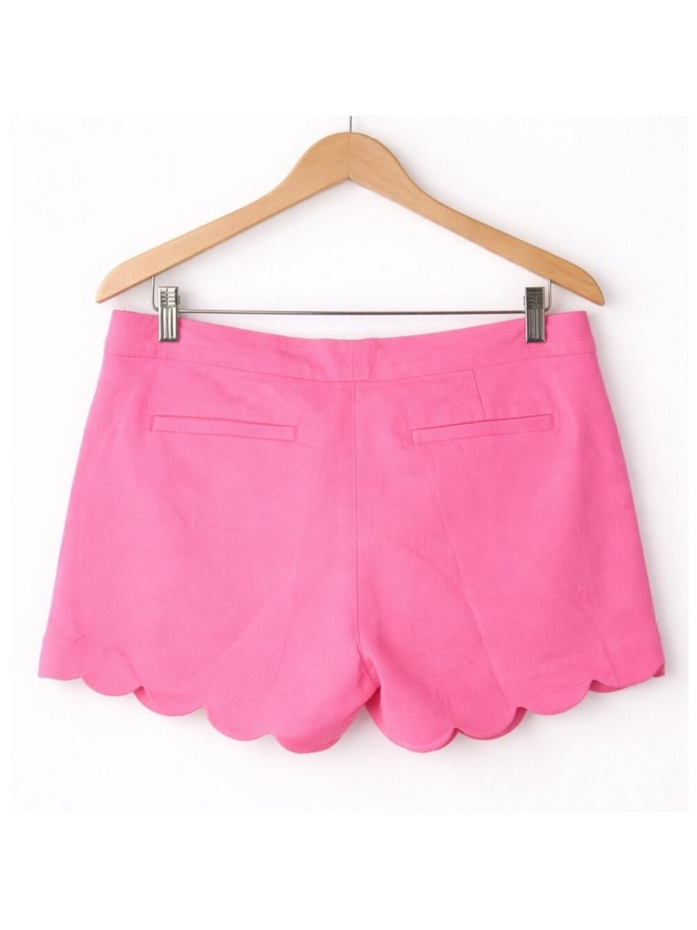Lilly Pulitzer Bright Pink Scallop Hem High-Rise Shorts - Picture 2 of 4